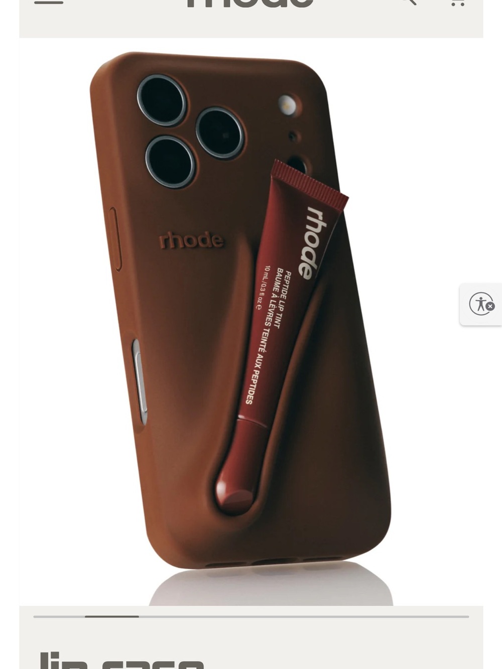 RHODE Brown Silicone Phone Case with Built-In Lip Treatment Slot